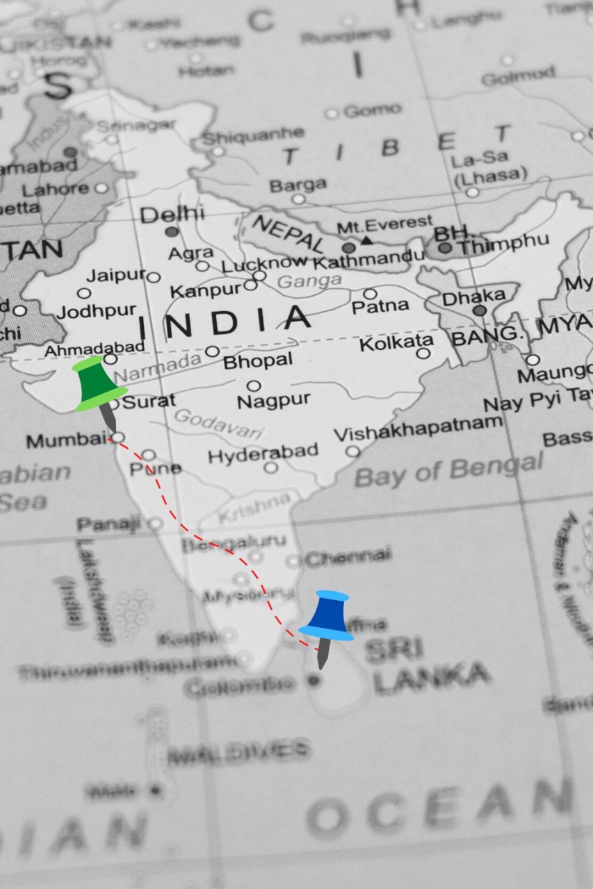 Sri Lanka Map from India
